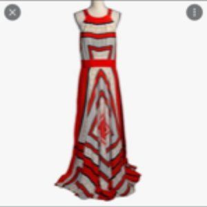 Eliza J Scarf Print Crepe de Chine sleeveless maxi dress - 8